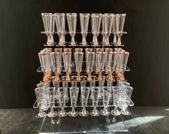 McChi 1-3 Tiers Flute Champagne Glasses Holder Tray 22 to 54 flutes holder