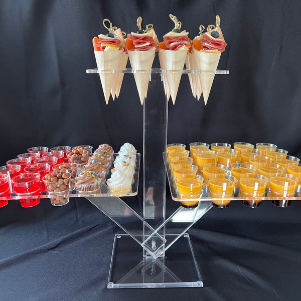 McChi Grand Tray - Foldable for storage. Shot Glasses holder. Charcuterie or succulent cones. Mini cupcakes, Jell-O shots