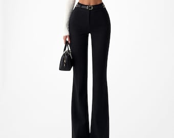 Vintage 90s Black Bootcut Dress Pants - Size S - Etsy