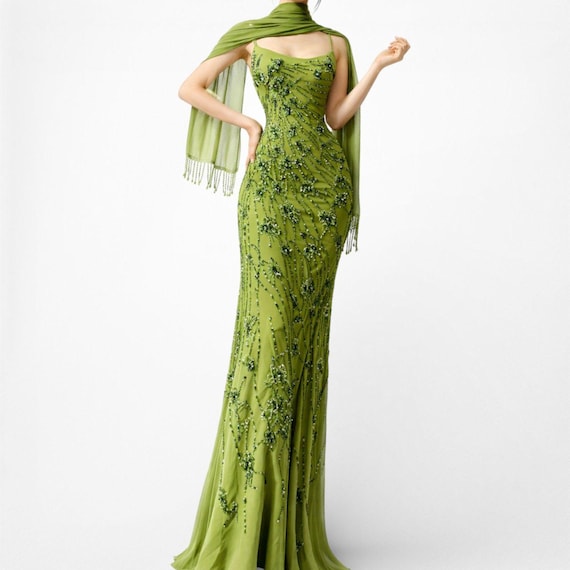 green bodycon prom dress Sweep/Brush Train Dark Green Sultry Lace Bodycon Midi Prom Dresses