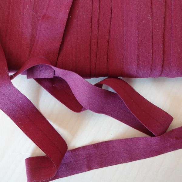 3 m rubber band,folded rubber,single-fibre rubber,foldover elastic wine red matt 16 mm wide 1,10Euro/meter