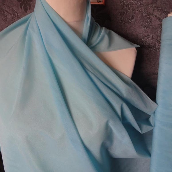 Fabric, bi elastic tulle,mesh in turquoise shirt,scarf,tunic,bra making,dance dress,lingerie,lingerie 1.40 m wide