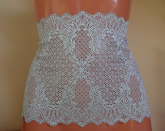 French elastic lace,french lace,tip bristle light turquoise 23 cm wide