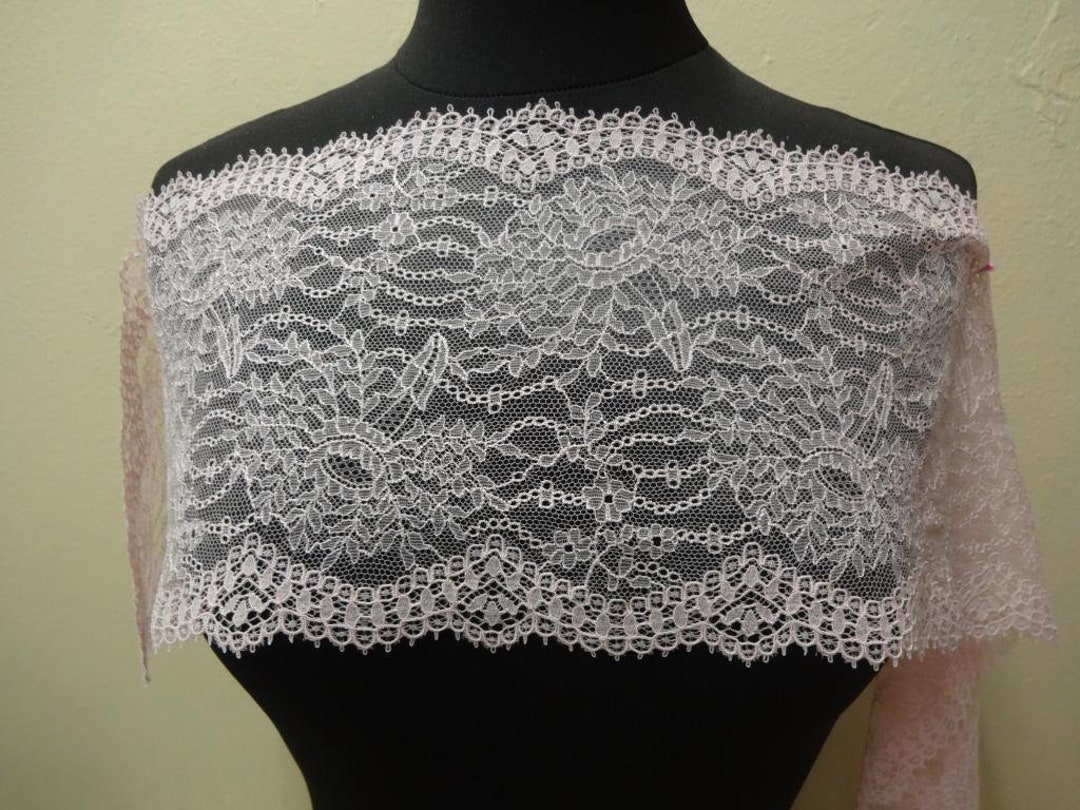 French Elastic Leavers Lace Made of Calais in Pink 19 Cm Etsy