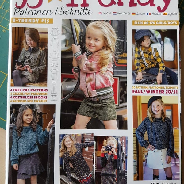 Schnittmuster Zeitschrift B Trendy Nr.15 H/W 20/21 Kinder Mode in 5 Sprachen,Magazine,kids fashion,Gr.56-164