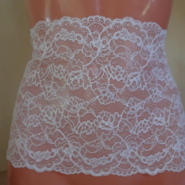 French elastic fine Original Leavers Calais lace,lace,french lace in cream,ivory 20 cm wide