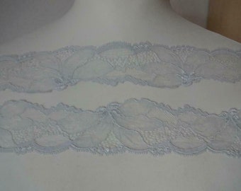 Français dentelle élastique, tresse en dentelle gris clair de 6 cm de large