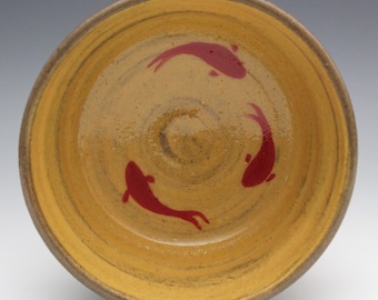 Koi Fish bowl with slip September 2020 No.12, Wheel-Thrown