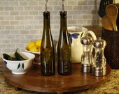 Vintage Green Wine Bottle Oil and Vinegar Set - Kitchen Decor - Wine Bottle Decor - Laser Engraved - Olive Oil Bottle - Gift for Mom - Cruet