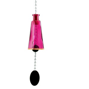 Glass Bottle Wind Chime Made From 178ml Pink Glass Bottle With Copper ...