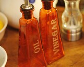 Orange Oil and Vinegar Set - Laser Engraved - Oil Vinegar Dispenser - Gifts for Mom - Kitchen Decor - Kitchen Gifts - Wedding Gift Ideas