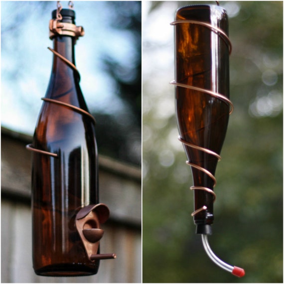 Bird Feeder Hummingbird Feeder Set Made Handmade From Amber Etsy