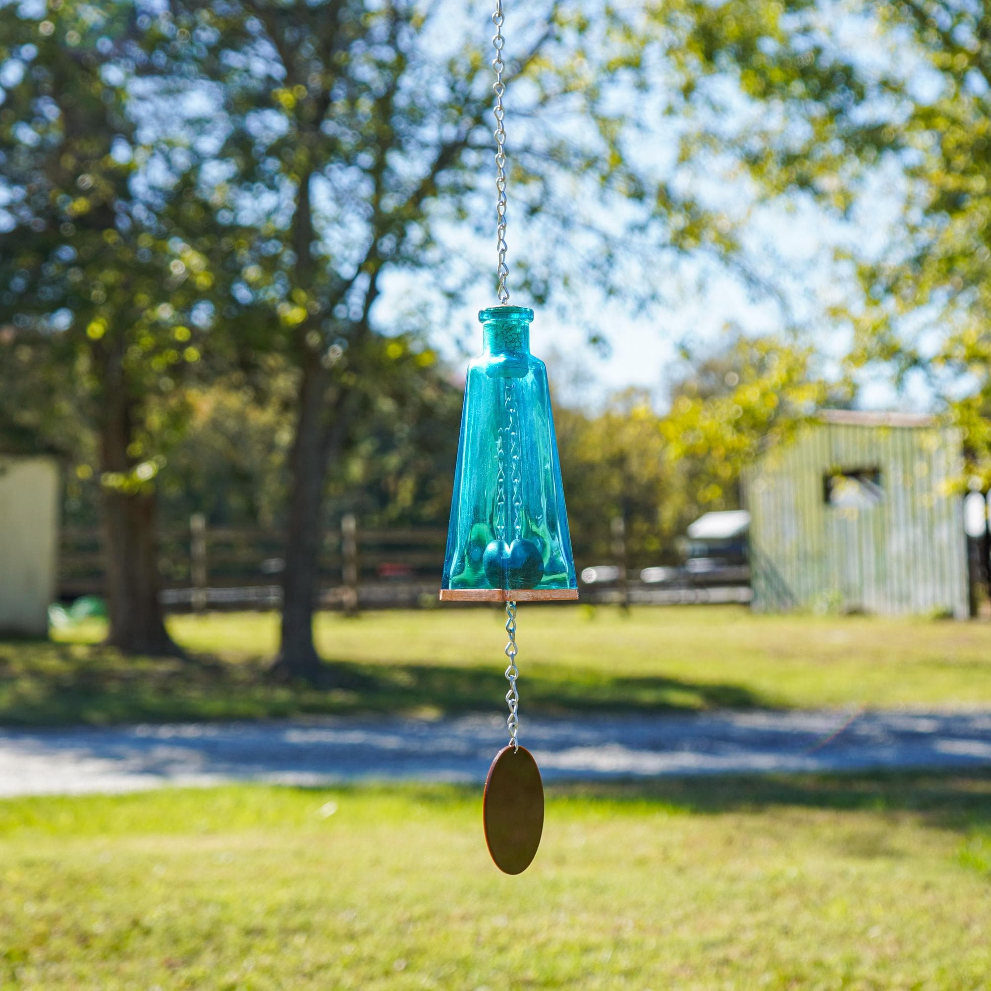 Glass Wind Chimes Made From Pyramid Shaped Bottles Hand Cut and Made Assorted Colors Outdoor Garden Patio Decor Unique