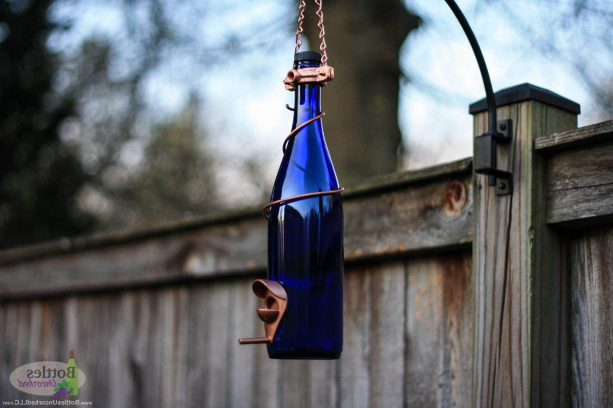Bird Feeders for the Outdoors, Wild Birdfeeder, Wine Bottle Decor, Upcycled Decor, Garden Decor, Gift for Mom, Wine Bottle Gift Ideas