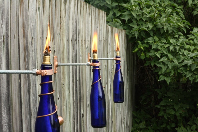 Single 375 Ml Glass Wine Bottle Tiki Torch Gift For Mom Image 0