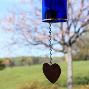 Cobalt Blue Wine Bottle Wind Chimes Gift Ideas Outdoor Decor Yard Art Garden Gift Wine Bottle Chime Windchime image 4