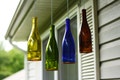 Wine Bottle Candle Lantern Set, Assorted Colors, Patio Decor