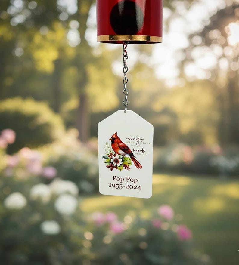 Personalized Memorial Wine Bottle Wind Chime | Handmade Sympathy Gift | 8 Color Options image 8
