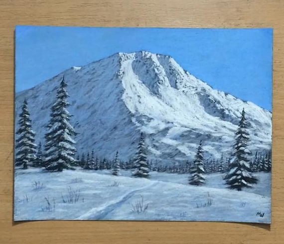 Winter in mountains Painting by Olena Uriasieva