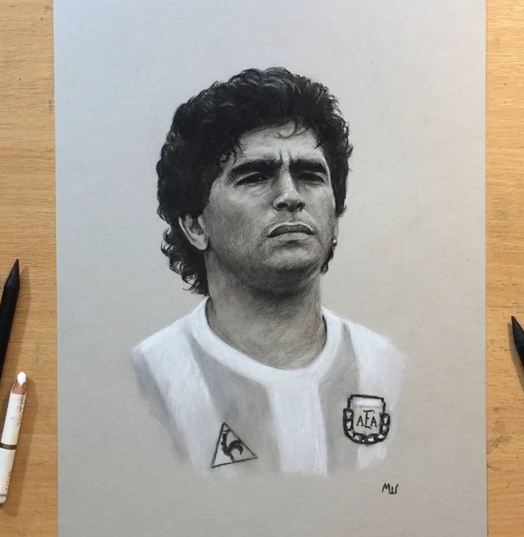 Diego Maradona Drawing by Iheb Gharbi  Artmajeur