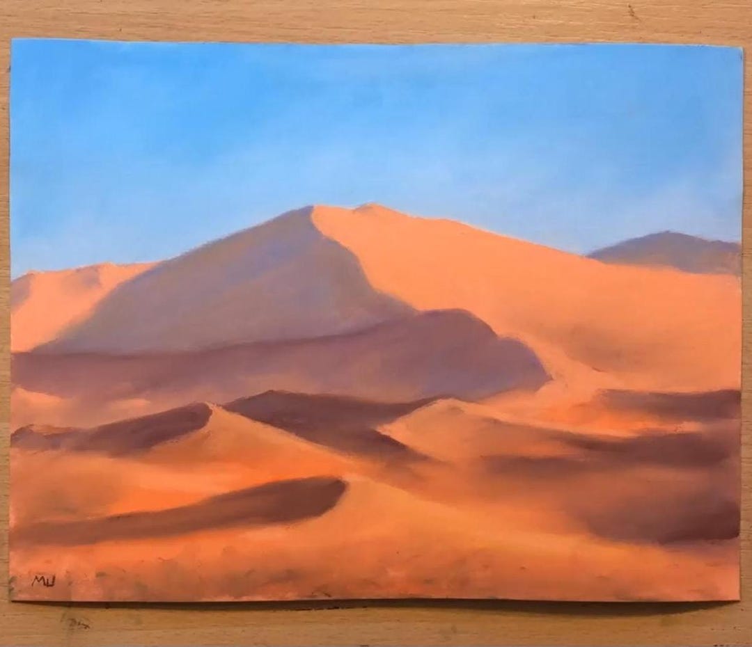 砂漠の風景 オリジナルパステル画 - Etsy 日本