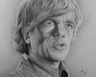 Game of Thrones Original Artwork  - Tyrion Lannister Pencil Portrait - Game of Thrones Drawing Art