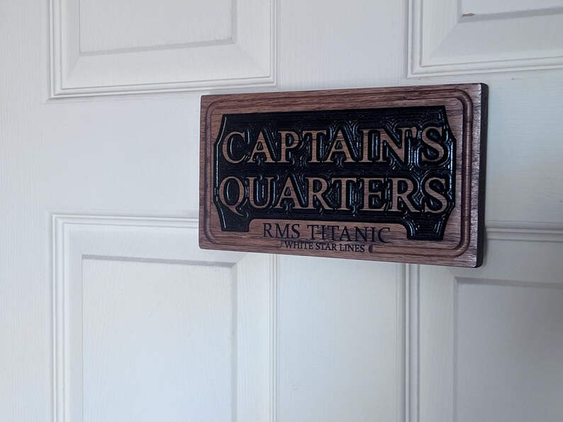 Quarter Sign Lettering Titanic - 'captain's Quarters' - Solid Oak Carved Sign - Etsy
