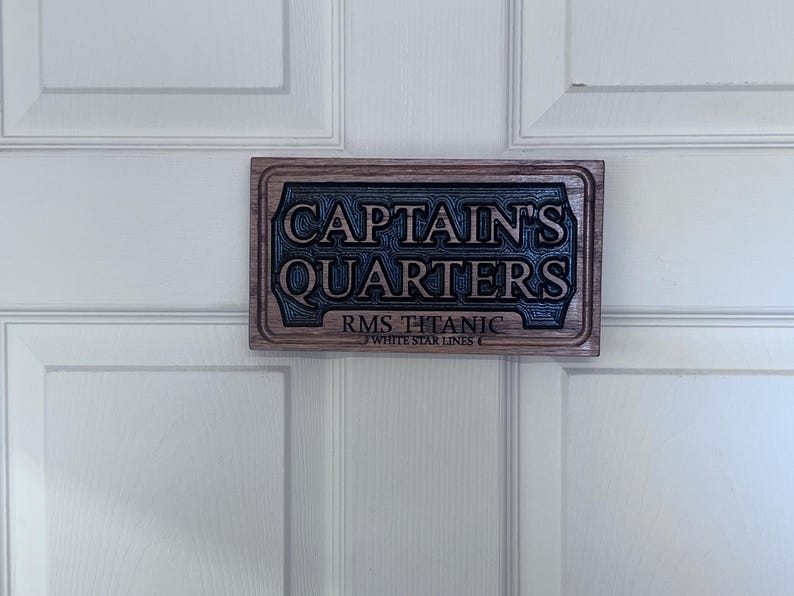 Quarter Sign Lettering Titanic - 'captain's Quarters' - Solid Oak Carved Sign - Etsy