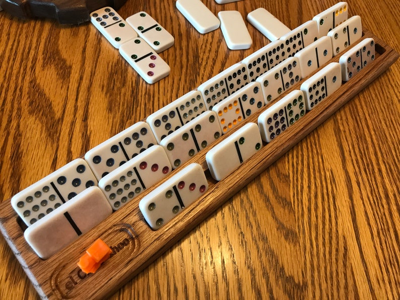 IG20 Single Mexican Train Domino Rack in Solid Oak or Walnut Etsy