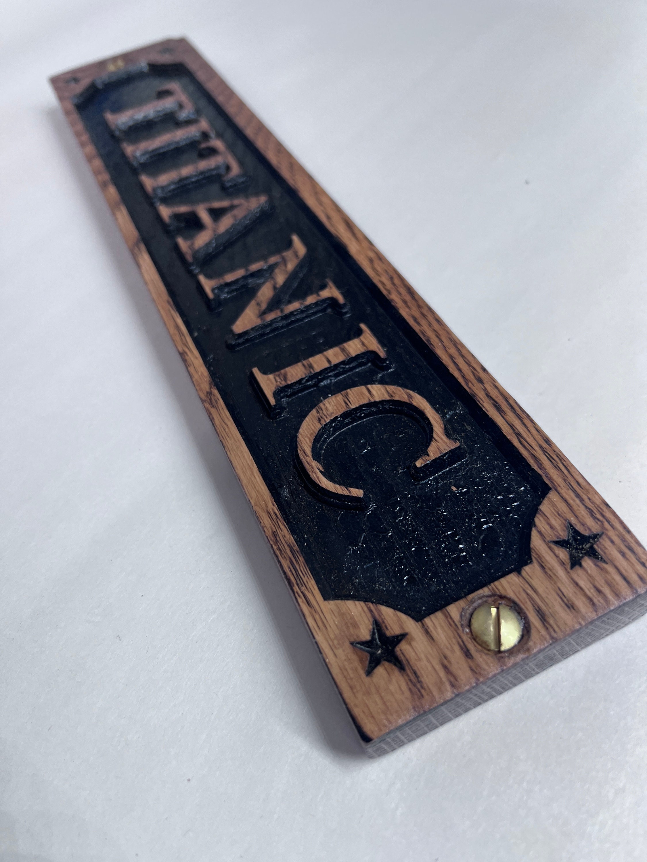 Carved TITANIC Sign. Aged Oak, Hand Finished - Rustic Theme - Etsy