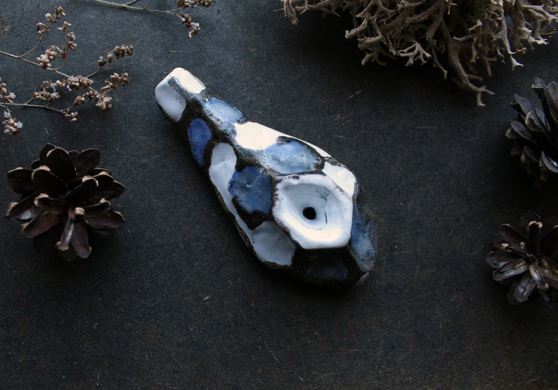 Glazed Clay Smoking Pipe Etsy