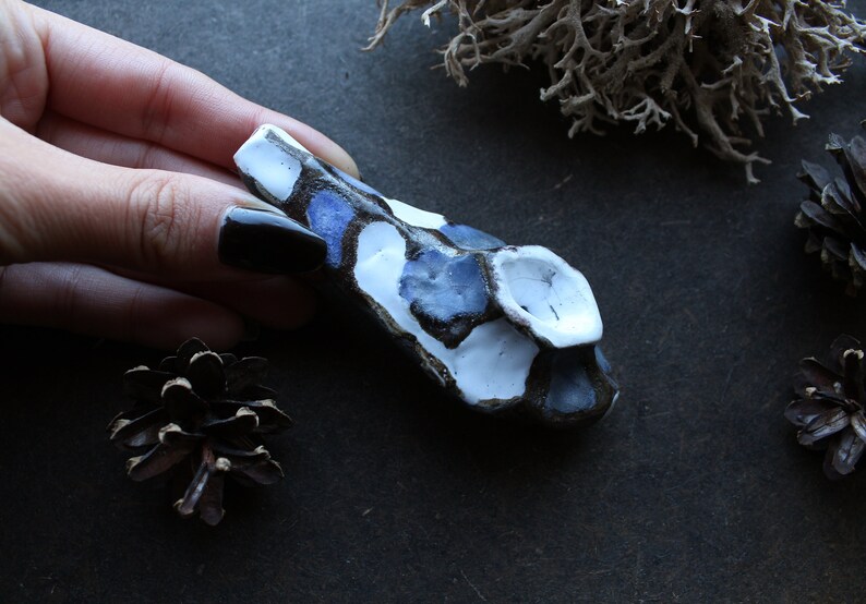 Glazed Clay Smoking Pipe Etsy