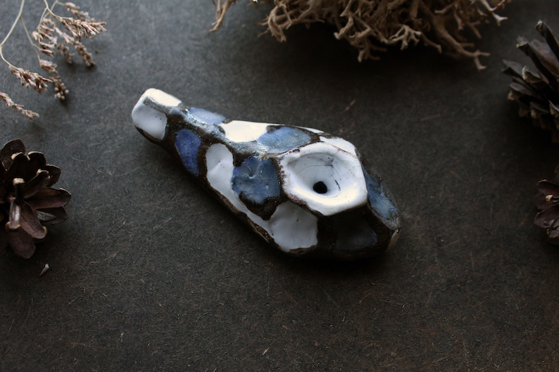 Glazed Clay Smoking Pipe Etsy