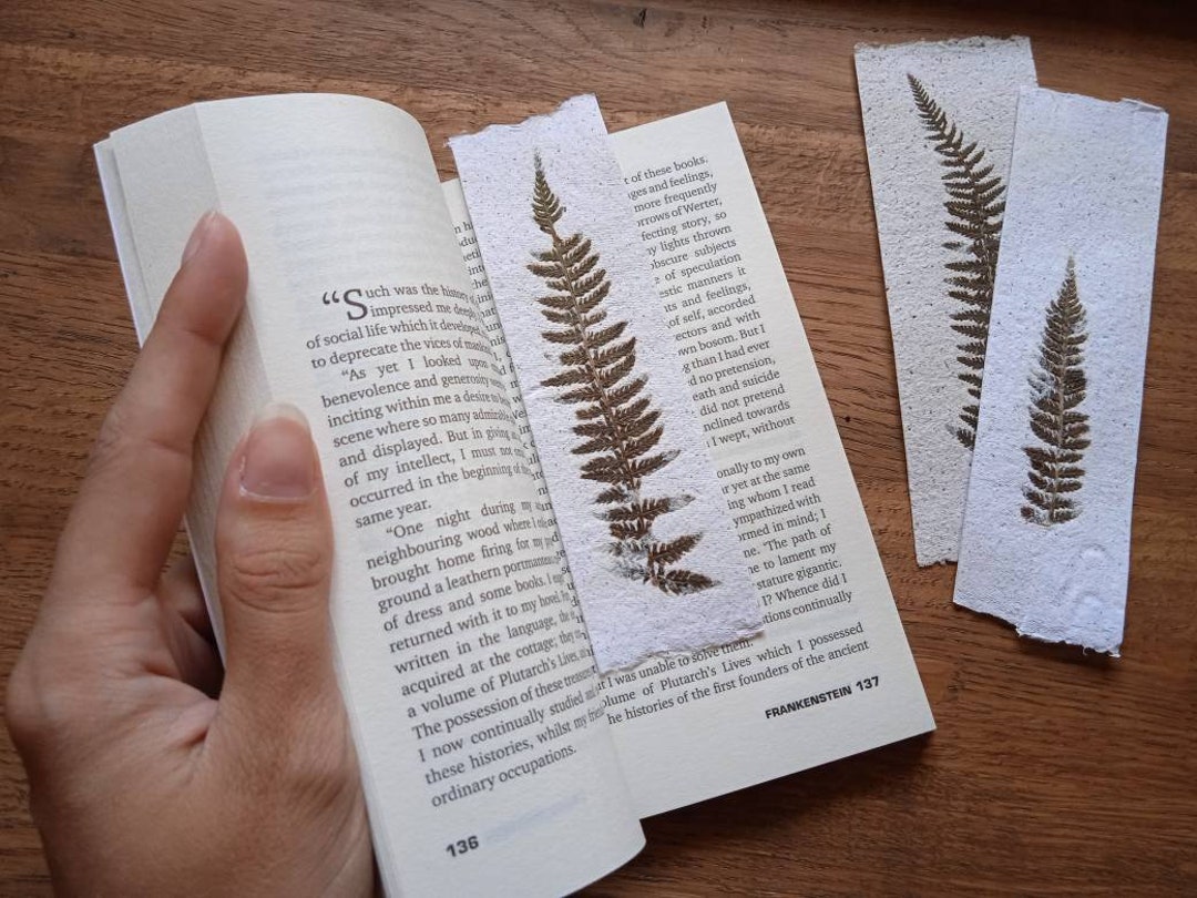 Selbstgemachte Lesezeichen aus Papier mit gepressten - Etsy.de