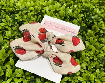 Strawberry Bow knot hair clips