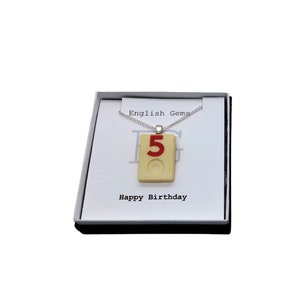 Rummikub Necklace, Rummikub Game Piece, Choice of: Colours/Chains/Numbers/Sentiments/Good Wishes on Insert in Gift Box, Gift for Her/Him