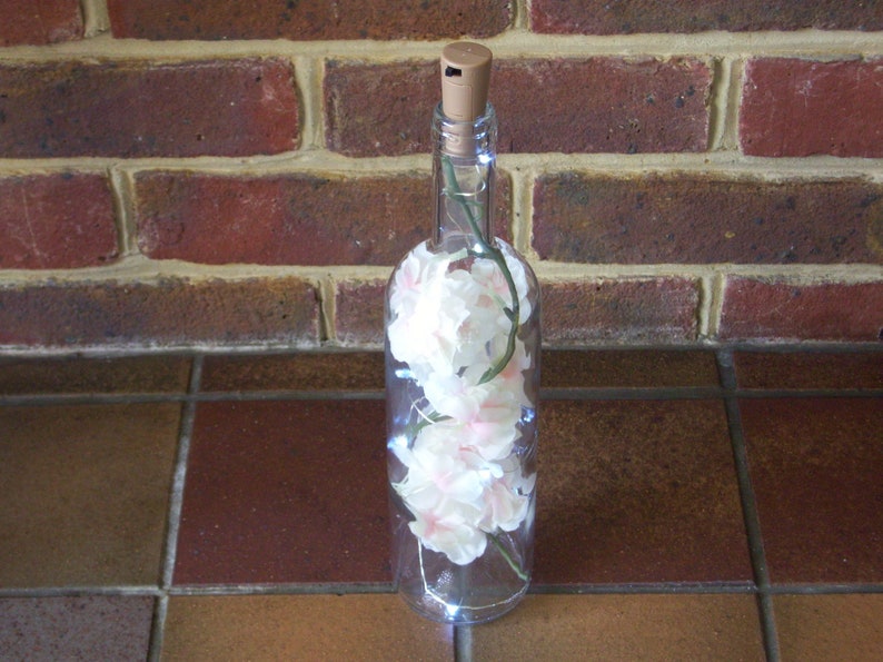 Easter Mother/'s Day Flower Bottle Light Choice of Silk Pink Blossom or Orange and Yellow Daisy Flowers Fairy Light Gift for Her Boxed