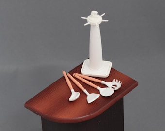 Utensilios de cocina en miniatura para casa de muñecas, cuchara, espátula, escala 1:6