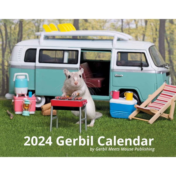 2024 Wall Calendar by Gerbil Meets Mouse Publishing | Rodent Miniatures Pet Hamster Small Animal Dollhouse Rement 1:12 Scale