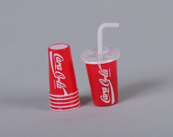 1:12 Escala Bebida de bebidas gaseosas Taza de comida rápida Dollhouse Miniatura Orcara