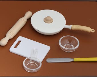 1:12 kitchen accessories set pots pans blender cooking dollhouse miniature rement tools