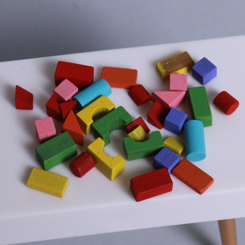 1:12 Scale Dollhouse Wooden Blocks Toys Box Miniatures Playroom Baby