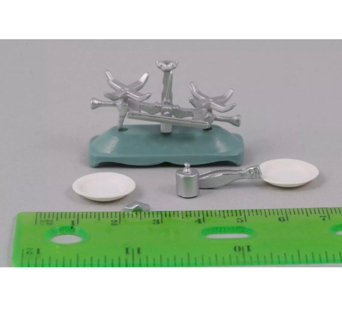 Miniature Dollhouse Science Weight Scale Weights Classroom Etsy