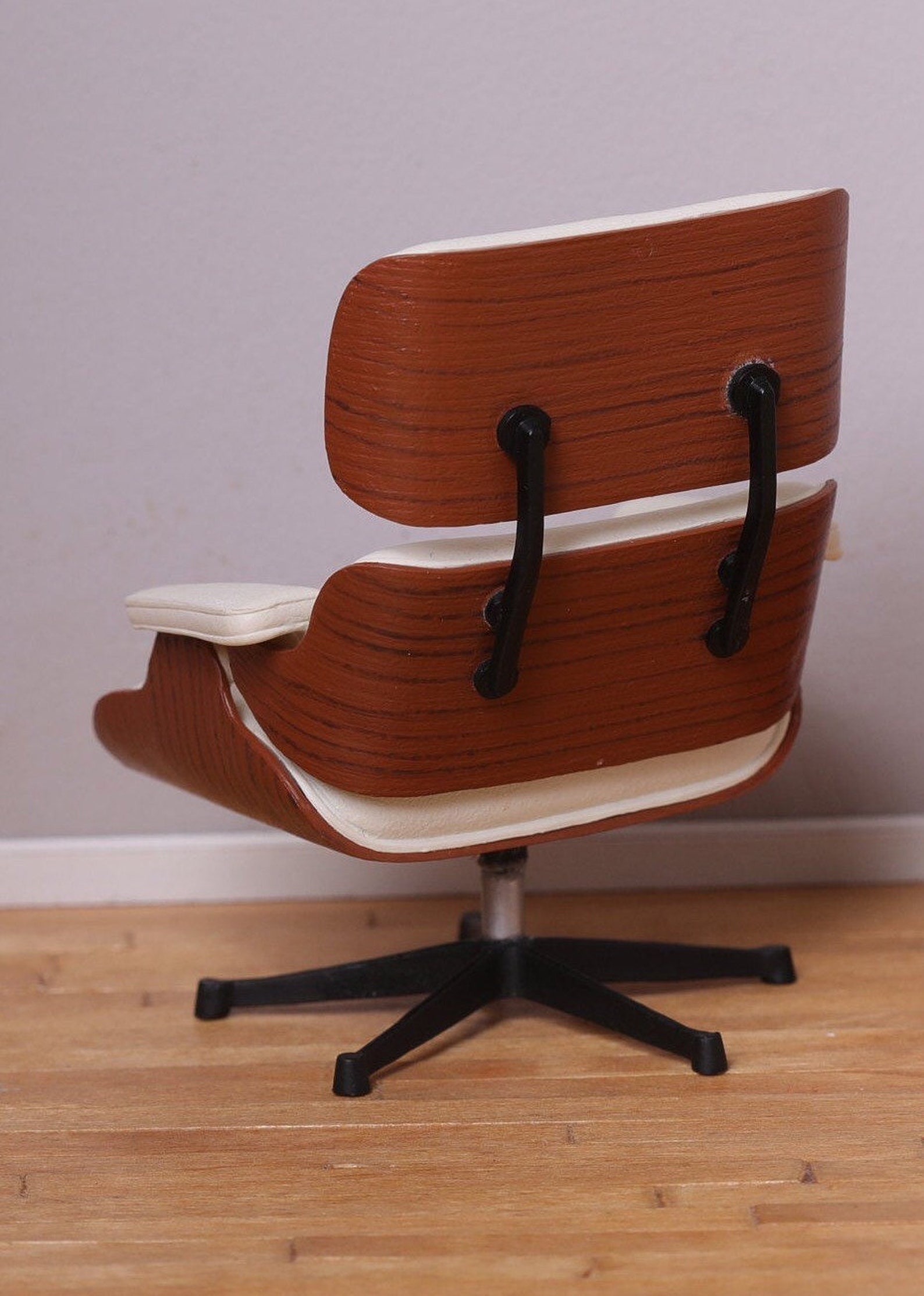 112 Scale Mid Century Modern Eames Lounge Chair White Etsy