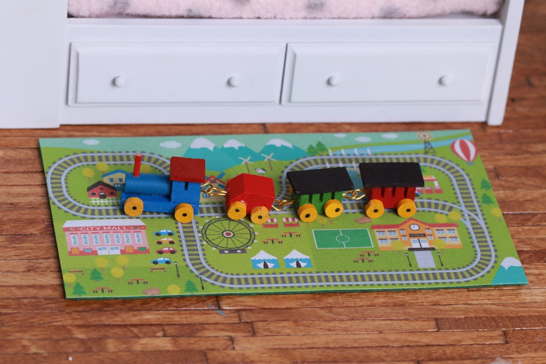 Model Train Rugs 1:12 Scale Dollhouse Train Rug Mat Playroom Miniatures - Etsy