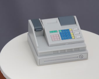 1:6 Scale Dollhouse Cash Register Grocery Store Supermarket Check out Scanner Miniatures re-ment