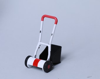 1:12 scale Lawn Mower Push gardening garden outdoor back yard tools dollhouse minaiture rement 1/12 scale