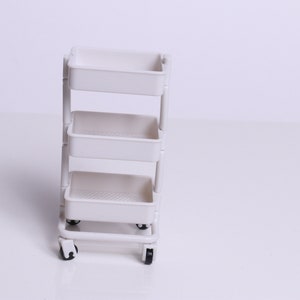 1:12 Scale detailed tool cart dollhouse miniature rolling wheels rement miniatures workshop toolset