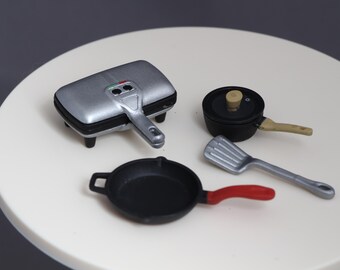 1:12 kitchen accessories set pots pans blender cooking dollhouse miniature rement tools