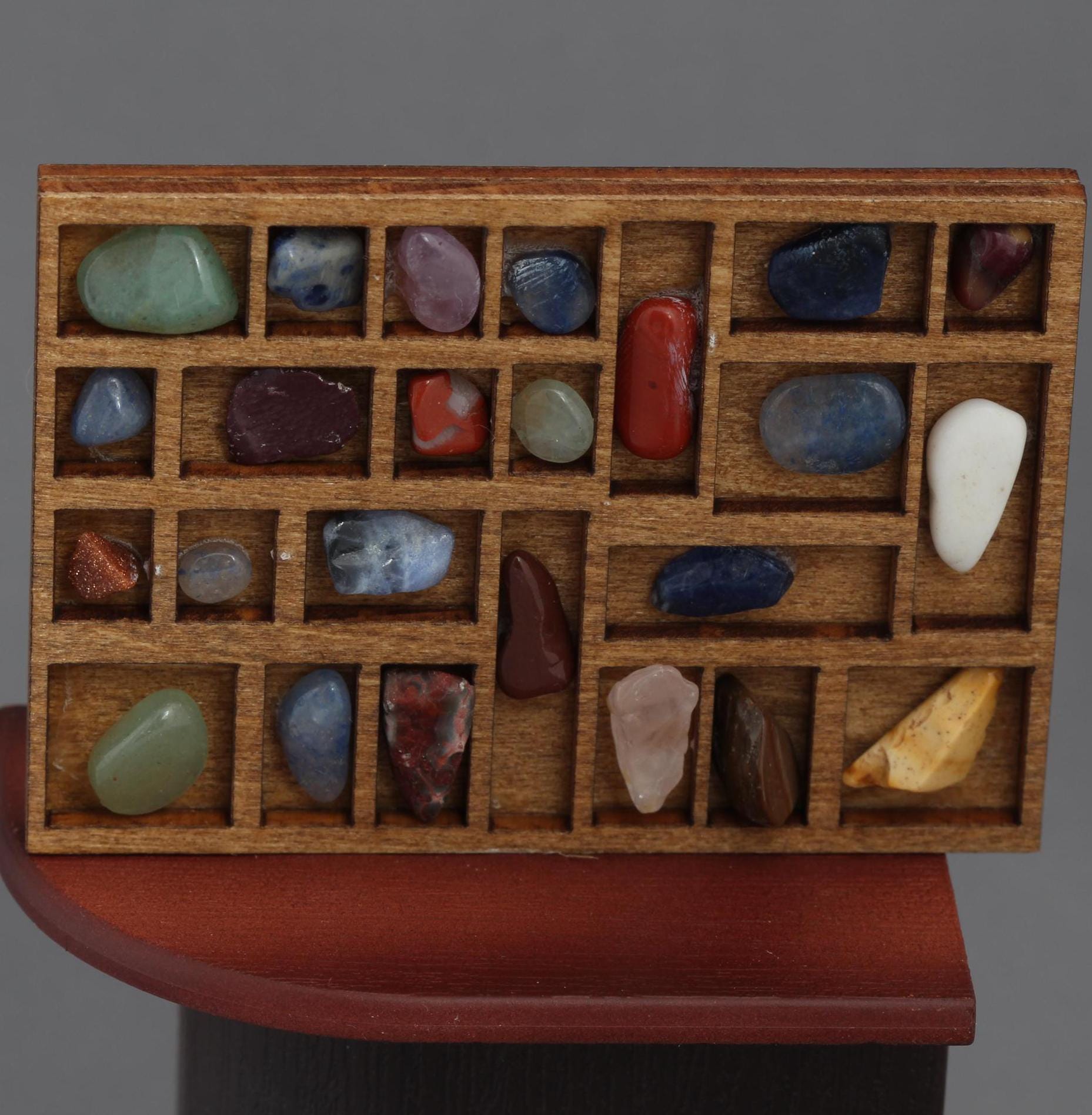 Tumbled Rocks Display 1:12 1/6 Scale Set Tumbled Stones Display Dollhouse Miniature Divider ...